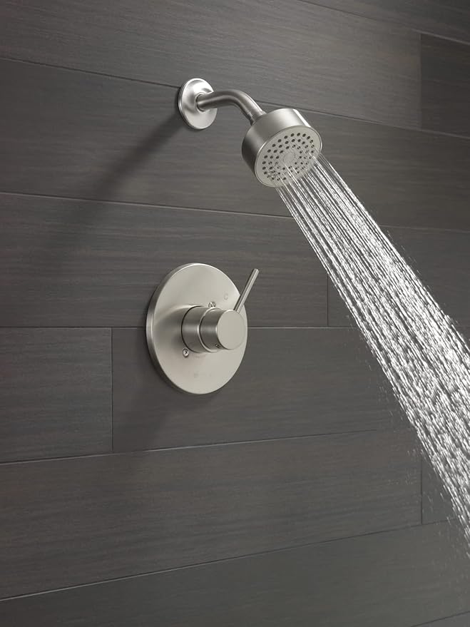 Delta Modern 14 Series Shower Faucet Set, Brushed Nickel Shower Head and Handle Set, Valve Trim Kit, Stainless T14259-SS-PP (Valve Not Included)