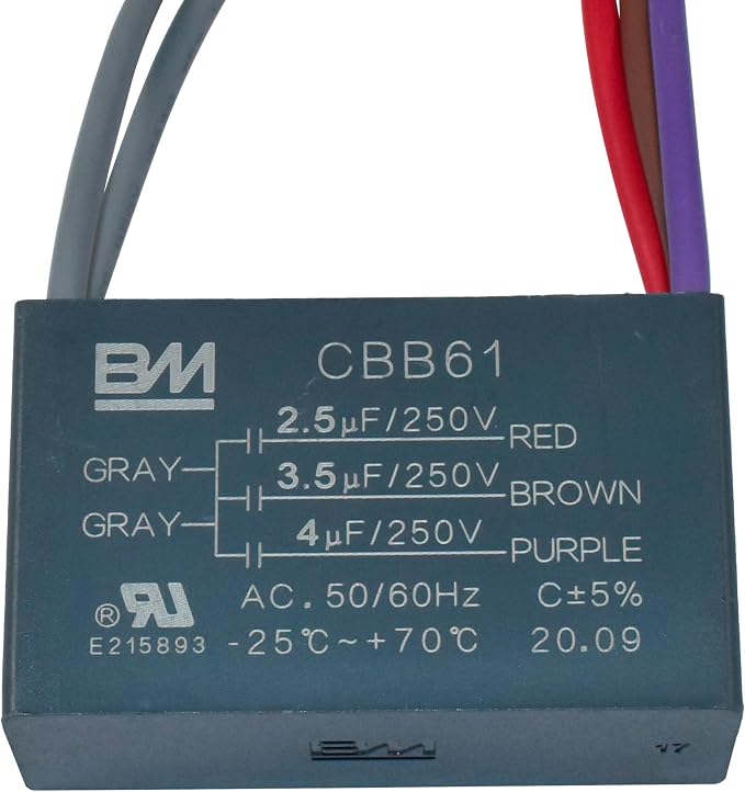 HQRP Capacitor Compatible with Hampton Bay Ceiling Fan 2.5uf+3.5uf+4uf 5-Wire - Image 2