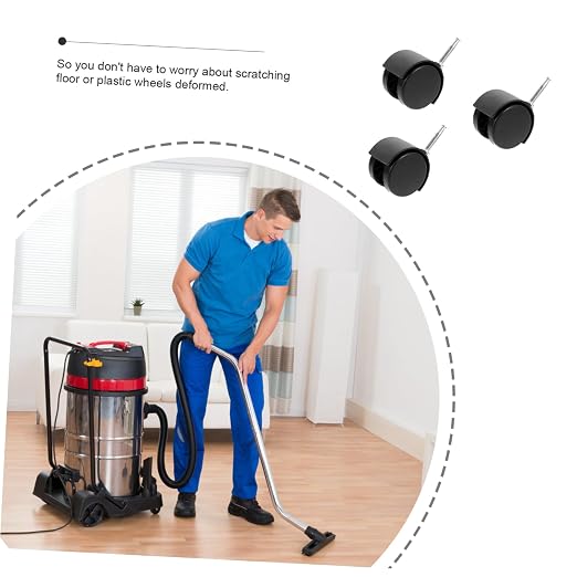 HEALLILY 3pcs Swivel Vacuum Cleaner Caster Wheels Plastic Trolley Casters - Image 8