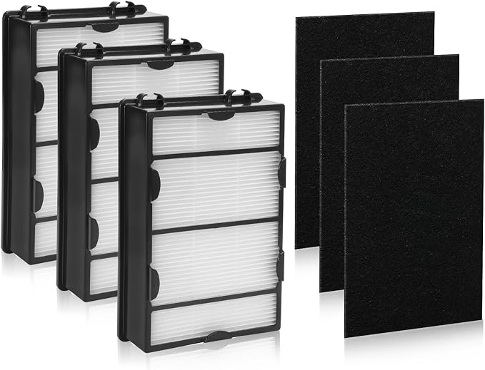 DerBlue 3PCS HAPF600 Filter Replacement and 3PCS pre filter Compatible by HOME