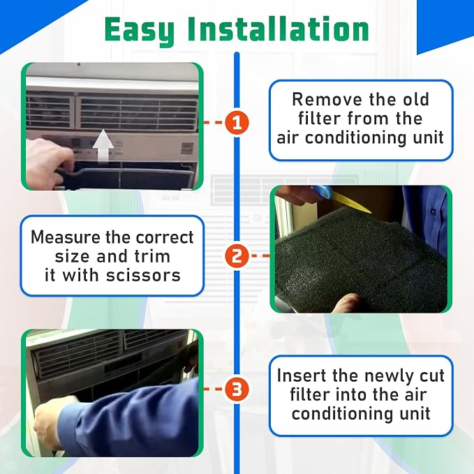 3 Pack Replacement Window Air Conditioner Foam Filter Pad Compatible - Image 6