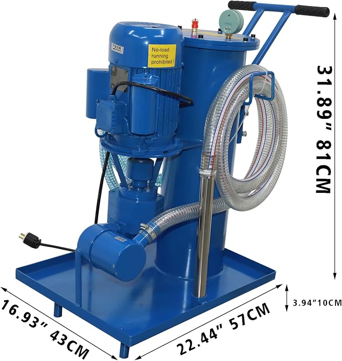 220V Filtering Machine Portable Hydraulic Oil Filter Cart Single Cylinder - Image 2