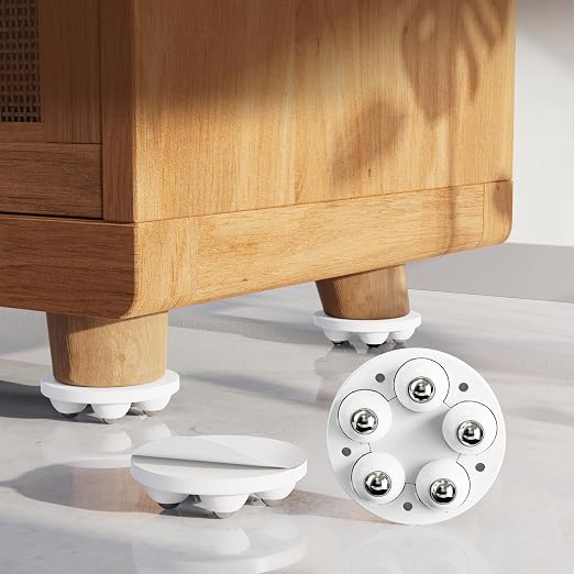 Self Adhesive Caster Wheels 2 Inch, 360 Swivel Universal, Mini Low Profile by Fumcsy