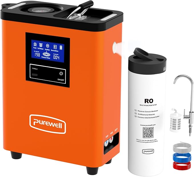 Purewell® K8680 RO Water Purifier System, 10-Stage RV Portable Water Filtration by Purewell
