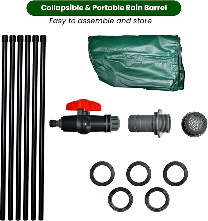 Goplus 53 Gallon Collapsible Rain Barrel, Portable Rain Barrels to Collect - Image 8