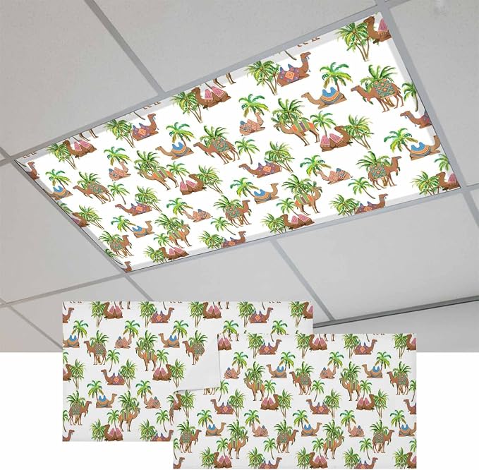Fluorescent Light Covers for Ceiling Lights Deserts Camels Magnetic Light by Home+L6