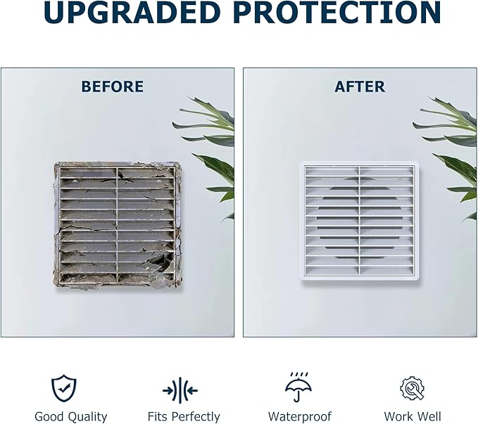 Air Vent ABS Louver Grille Cover 6 Inch, External Wall Vent Cover - Image 5