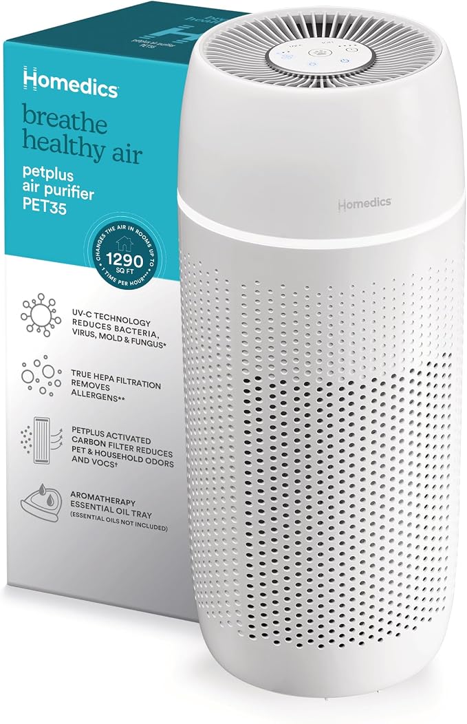 Homedics 5-in-1 PetPlus UV-C Air Purifier by Homedics