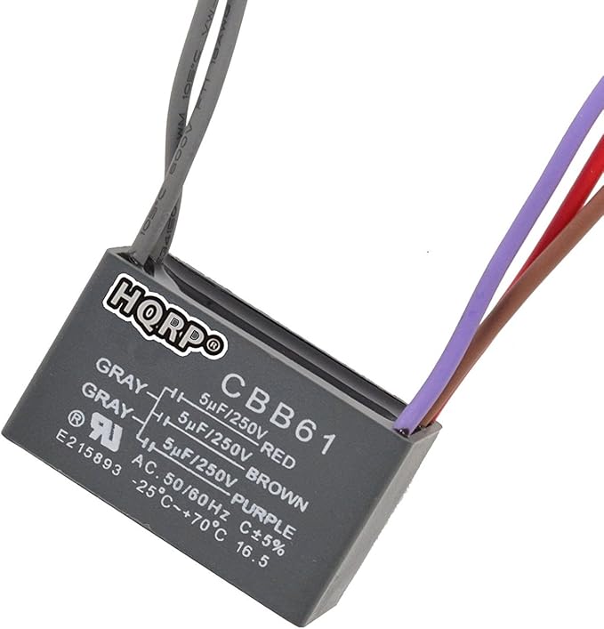 HQRP Capacitor Compatible with Hampton Bay Ceiling Fan CBB61 5uf+5uf+5 uf by HQRP