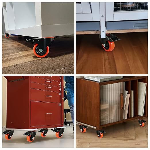 3" Casters Wheels Set of 4 Large Heavy-Duty Plate Casters Double Locking Castor - Image 7