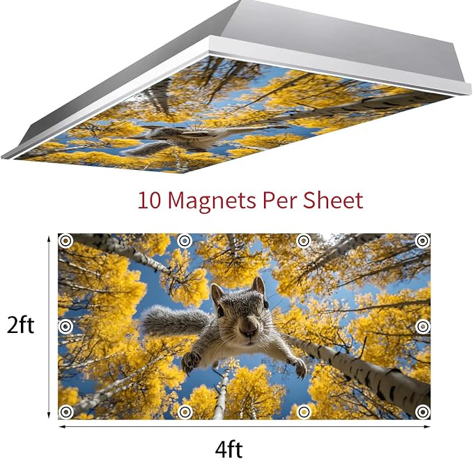 2 Pack Fluorescent Light Covers 4x2 ft Magnetic Light Covers - Image 3
