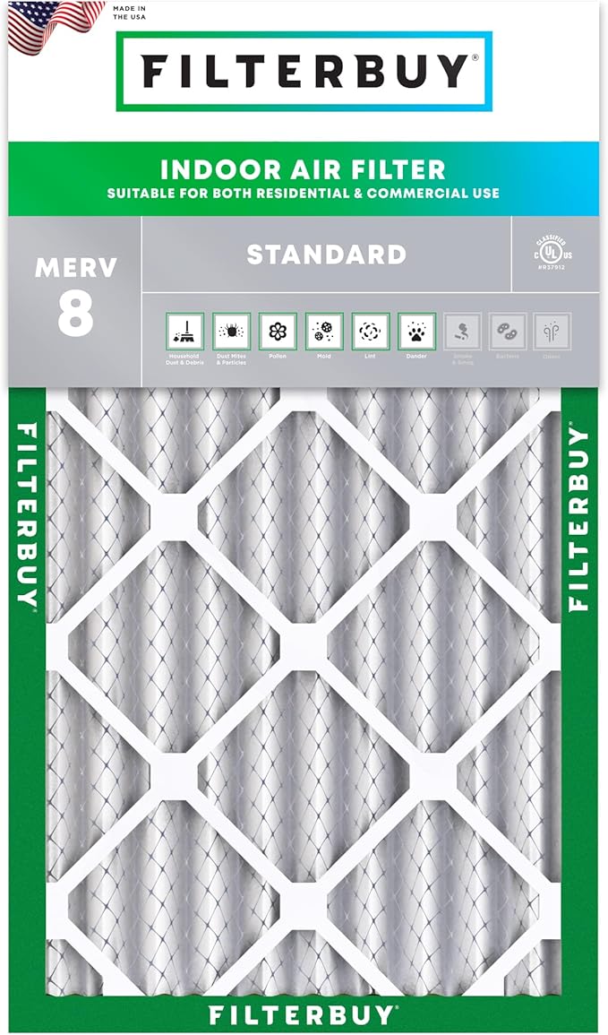 Filterbuy 10x20x4 Air Filter MERV 8 Essential Dust & Allergy Defense, by Filterbuy