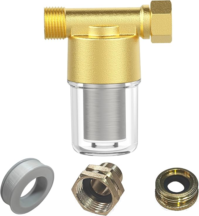 40 Micron Brass Sediment Filter, Inline Spin Down Sediment Water Filter by Unknown