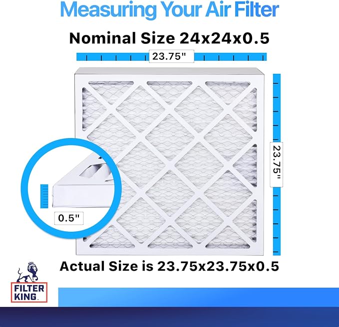 Filter King 24x24x0.5 Air Filter | 4-PACK | MERV 8 HVAC Pleated A/C Furnace - Image 2
