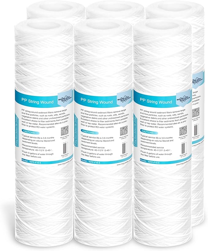 Membrane Solutions 5 Micron 10"x2.5" String Wound Whole House Water Filter by MembraneSolutions