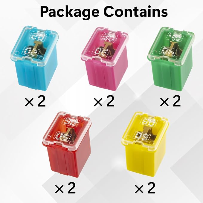 10 PCS Versatile Automotive Fuse Assortment Low Profile Box Shaped Micro - Image 2