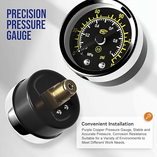 NPT 3/8" Air Regulator with Gauge, Air Compressor Water Separator with - Image 6