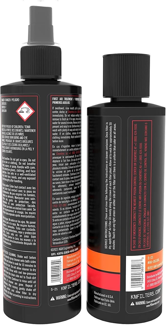 K&N Air Filter Cleaning Kit: Squeeze Bottle Filter Cleaner and Blue Oil Kit; - Image 3