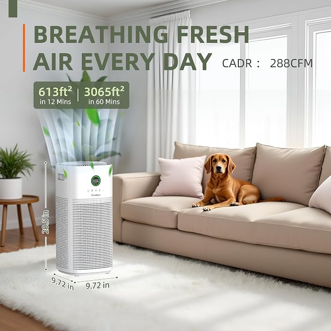HEPA Air Purifiers for Home Large Room, Covers Up to 3065 ft², UVC Light - Image 3