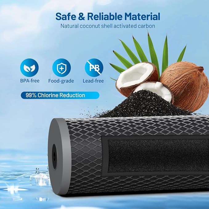 5 Micron 10" x 4.5" Whole House Activated CTO Carbon Block Water Filter - Image 3