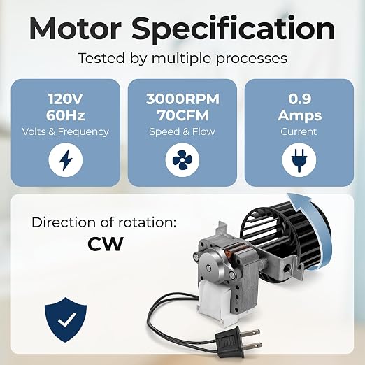 【Upgraded】 S97009796 Bathroom Replacement Fan Motor Blower Assembly Compatible - Image 3