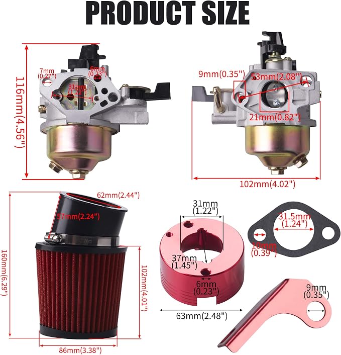Upgrade Carburetor Air Filter Adapter Pipe Jet Stage 2 Kit - Image 4