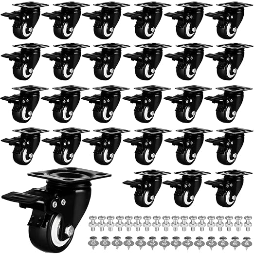 2" Casters Set of 28 Heavy-Duty Industrial Caster Wheels by GcFoir