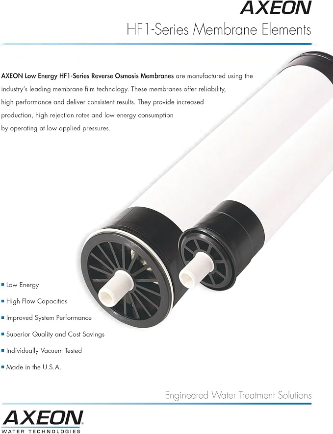 Axeon HF1-4040 2500 GPD RO Membrane Element – 4-inch x 40-inch, Low-Pressure - Image 7