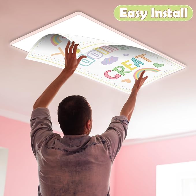 6Pcs Fluorescent Light Covers for Classroom Ceiling Lights, 4 x 2 Feet - Image 4