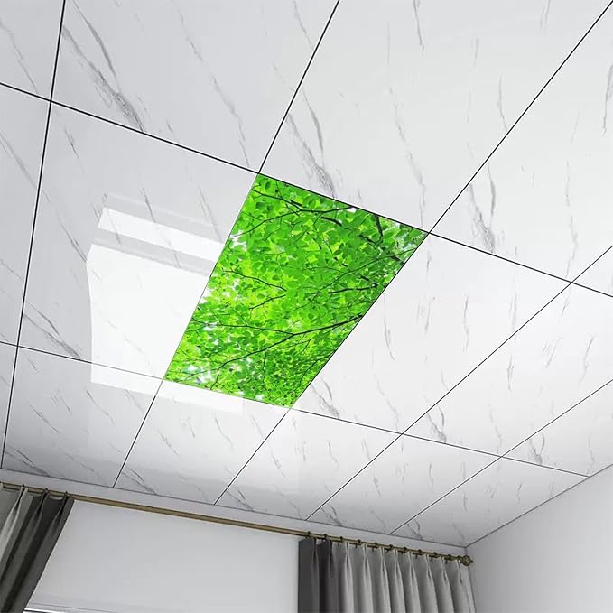 2 Pack Fluorescent Light Covers 4 X 2 Feet Green Forest Magnetic Light Cover - Image 7