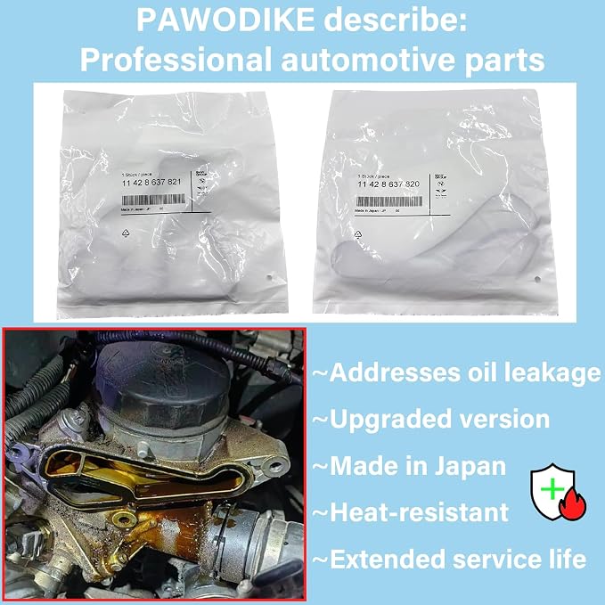 OEM Parts 2pcs, N55 N54 N52 N51 N20 Engine Oil Filter Housing Gasket kit - Image 4