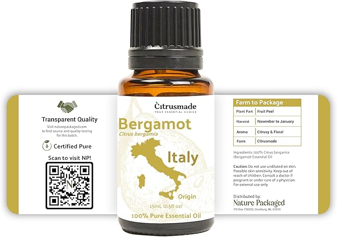 Bergamot Essential Oil - Direct from Citrusmade in Sicily- Pure Essential Oil for Diffusers and Aromatherapy | 100% Pure Therapeutic Grade (22lbs)
