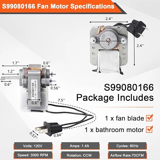 Hiorucet S99080166 BP28 Fan Motor - Image 2