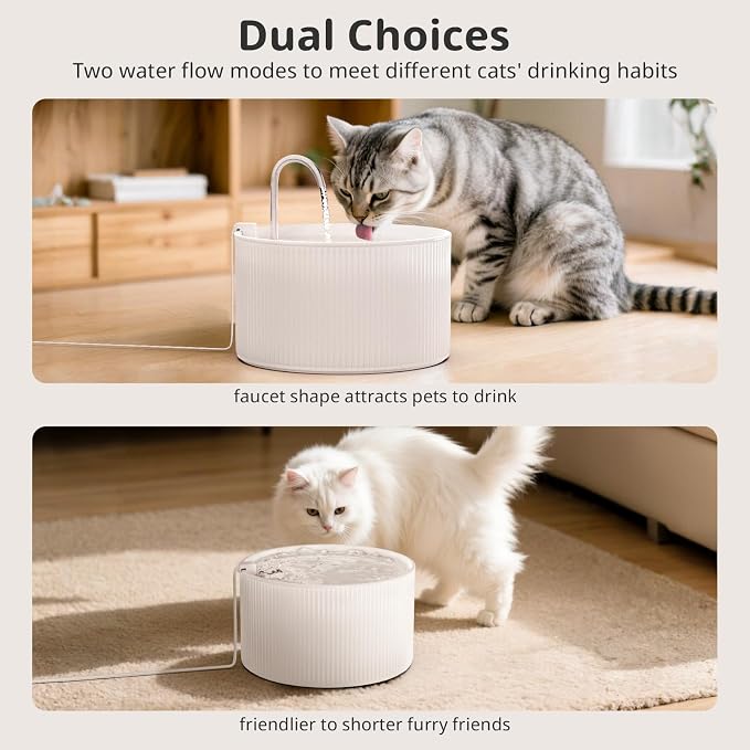 Ceramic Cat Water Fountain, 2.2L/74oz Pet Water Fountain - Image 4