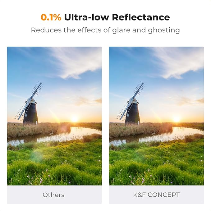 K&F CONCEPT 58mm Ultra-Low Reflectivity Putter Variable ND Filter ND2-ND400 28 - Image 3