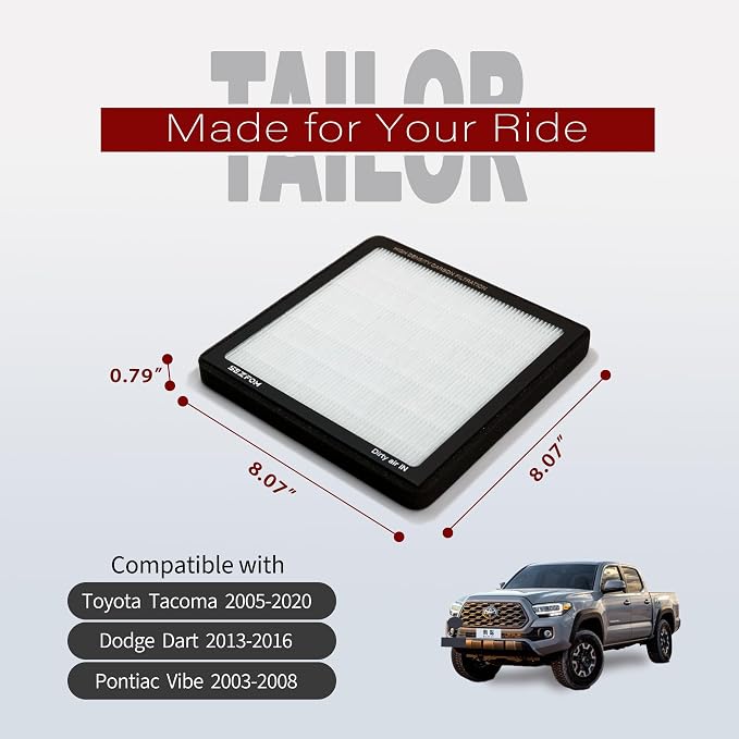 Cabin Air Filter for Toyota Tacoma 2005-2022 Dodge Dart 2013-2016 Pontiac Vibe - Image 2