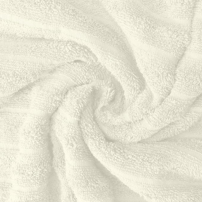 DAN RIVER Pack of 2 Bath Sheet 35x70 Inches, Extra Large Ribbed Quick Dry Bath Towels, Hotel Collection Towels for Adults - Ivory