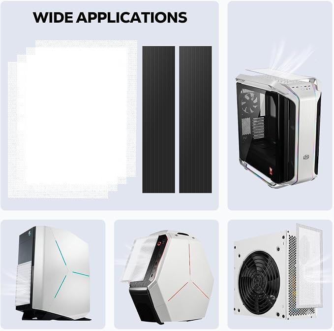 MoKo 400x300mm DIY PC Case Dust Mesh Filter, PVC Dustproof Magnetic Dust Filter - Image 7
