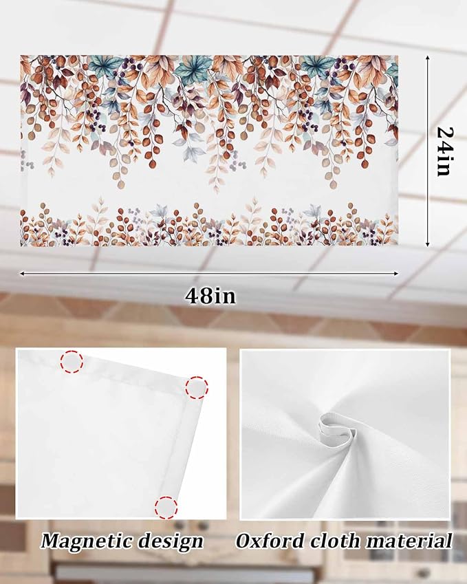 Fluorescent Light Covers for Ceiling Lights Fall Orange Eucalyptus Leaves - Image 7