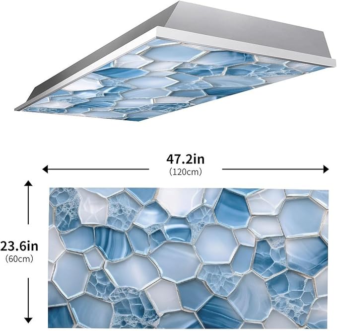 2 Pack Fluorescent Light Covers 4 X 2 Feet Blue Glass Magnetic Light Cover - Image 3