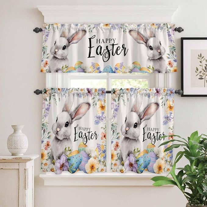 Happy Easter Kitchen Curtains Set 3 Piece - Image 9