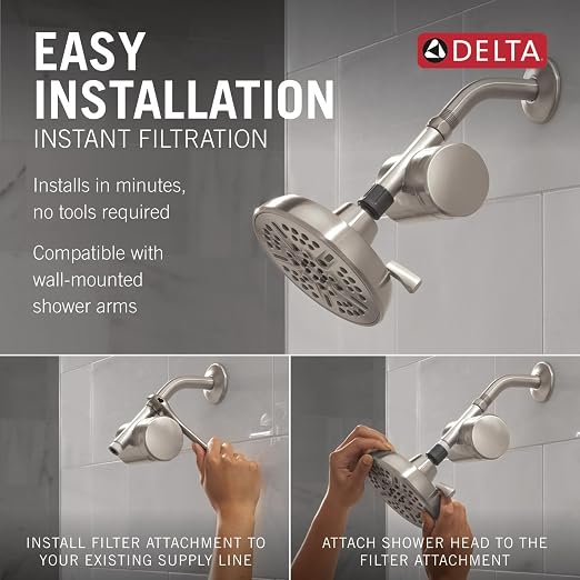 Delta Faucet Clarifi Standard Shower Filter Attachment Satin Nickel - Image 4