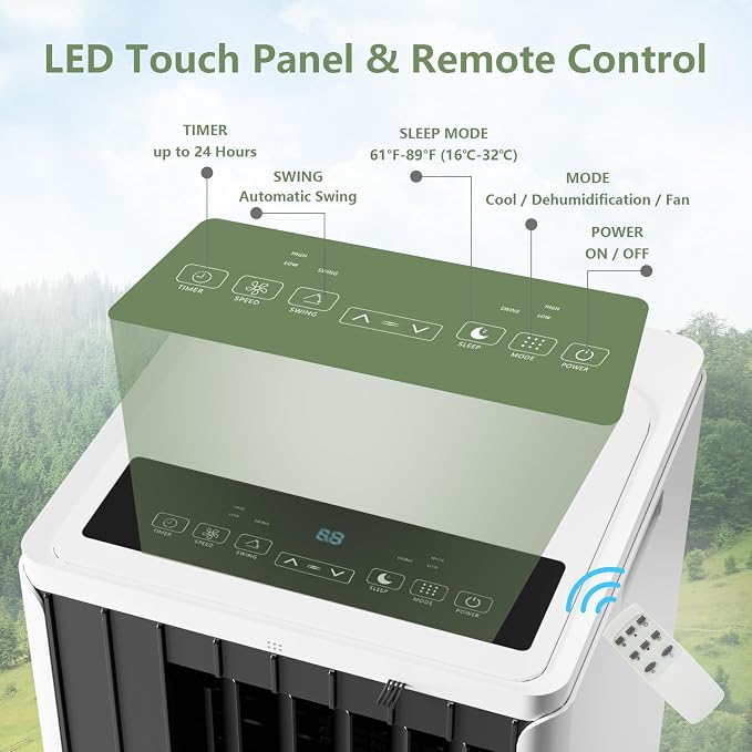 8000 BTU Portable Air Conditioner, Portable AC Unit - Image 6