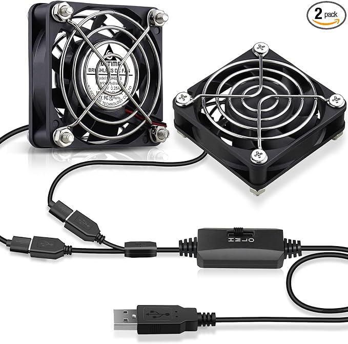 GDSTIME 2-Pack 60mm x 15mm USB Fan by GDSTIME