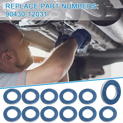 Mudder 50 Pieces Aluminum Engine Transmission Fluid Oil Crush Washers Drain - Image 6