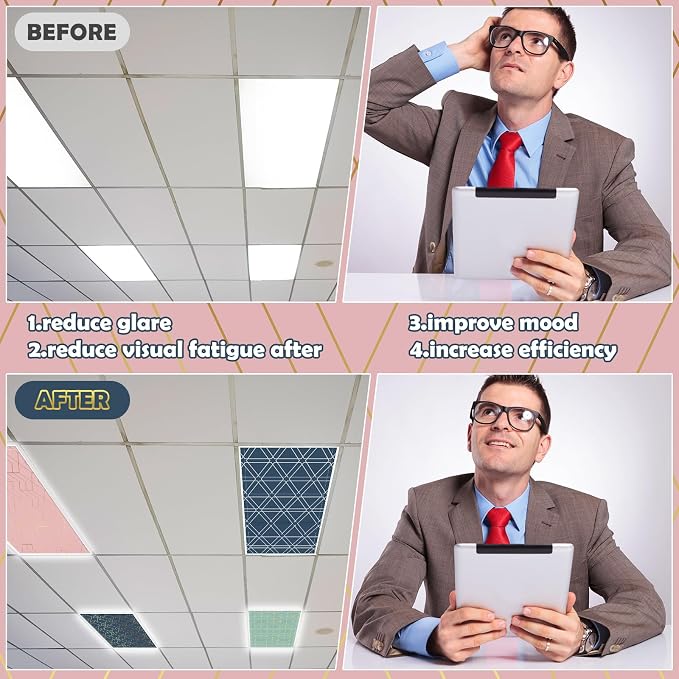 6Pcs Fluorescent Light Covers for Classroom Ceiling Lights, 4 x 2 Feet - Image 5