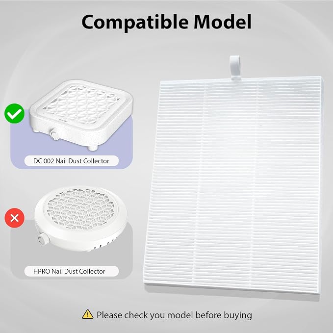 HAMARA Nail Dust Collector Replacement Filters 4 Pack – Reusable 6x7 Inch - Image 3