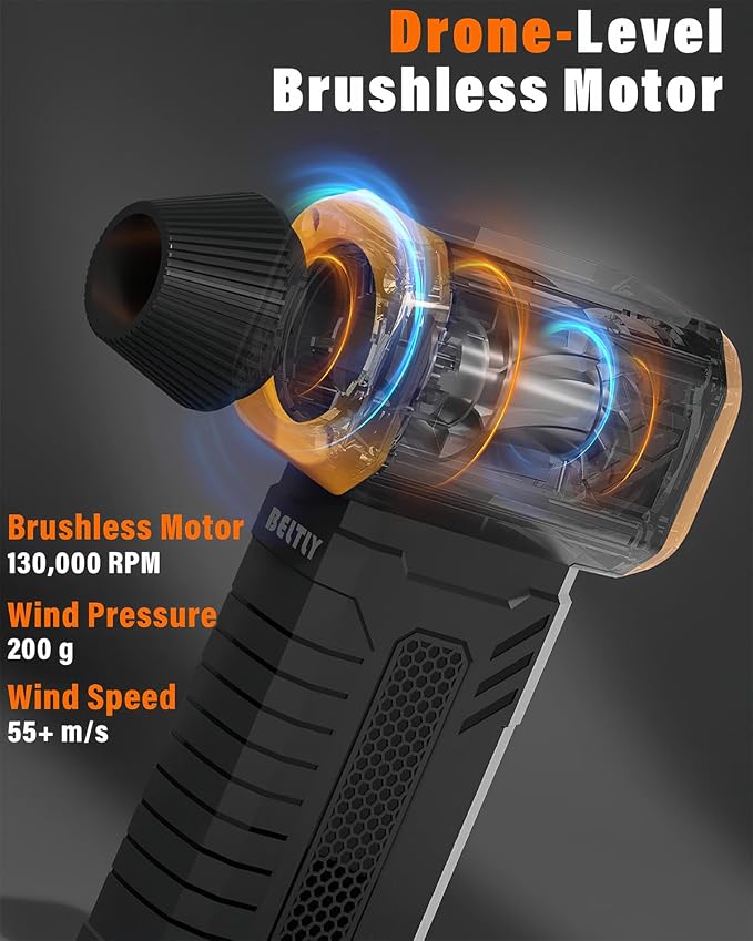 Compressed Air Duster, 130K RPM Powerful Cordless Electric Mini Blower - Image 5