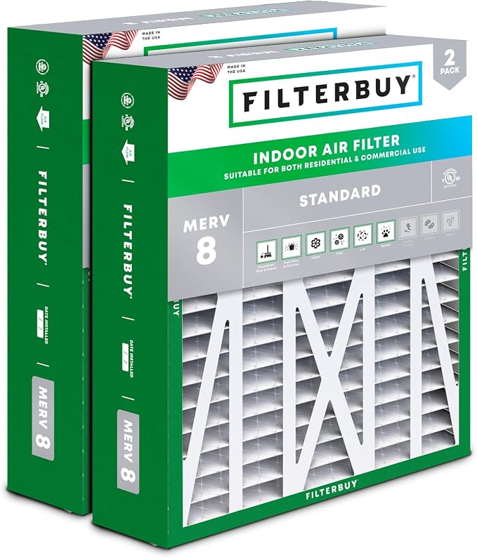 Filterbuy 20x23x5 Air Filter MERV 8 Essential Dust & Allergy Defense, Pleated by Filterbuy