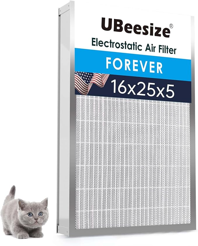 UBeesize 16x25x5 Reusable Electrostatic Air Filter HVAC AC Furnace Filter by UBeesize